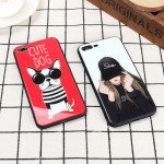 Wholesale iPhone SE (2020) / 8 / 7 Design Tempered Glass Hybrid Case (She Girl)